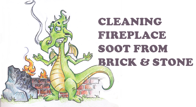 cleaning fireplace soot from brick and stone