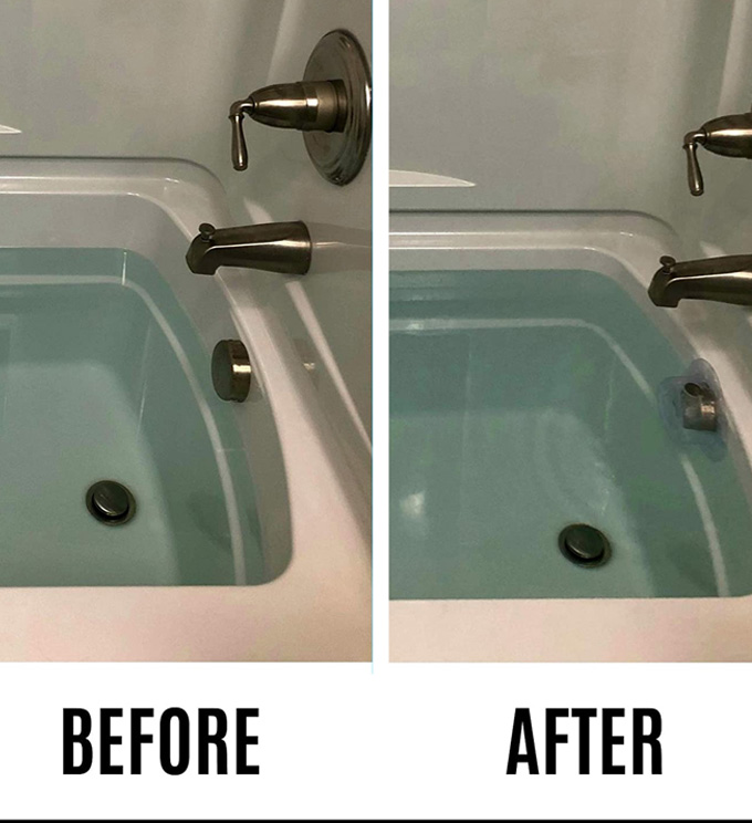 Before and after. Fill your tub with more water.